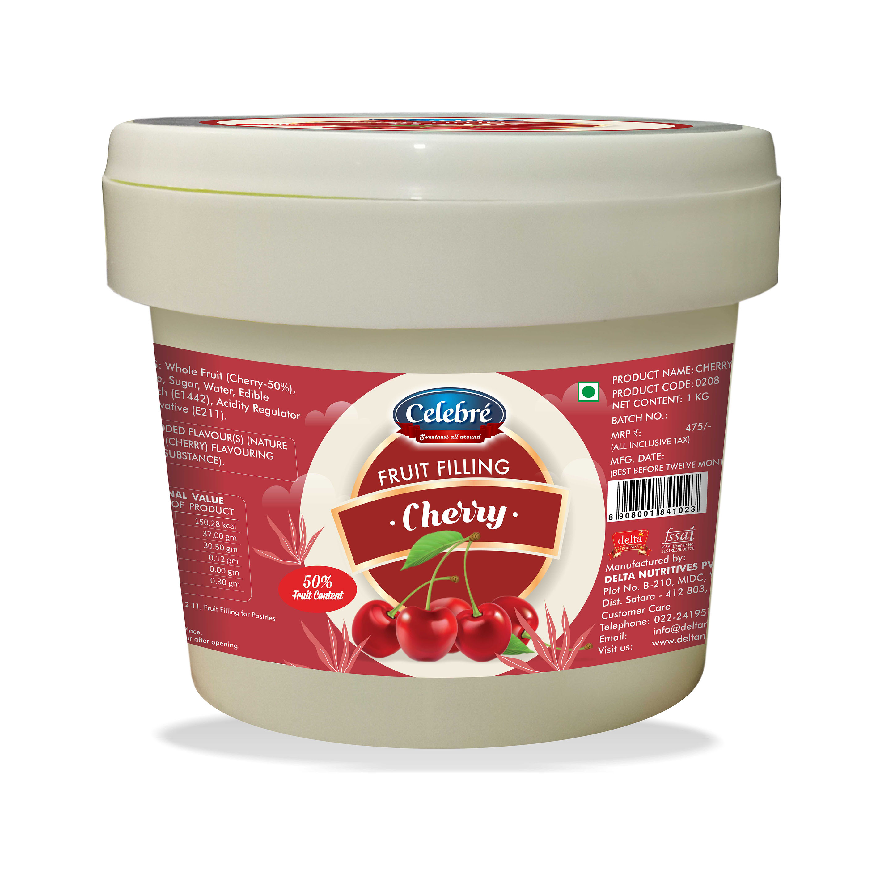 Celebre Cherry Fruit Filling - 1kg