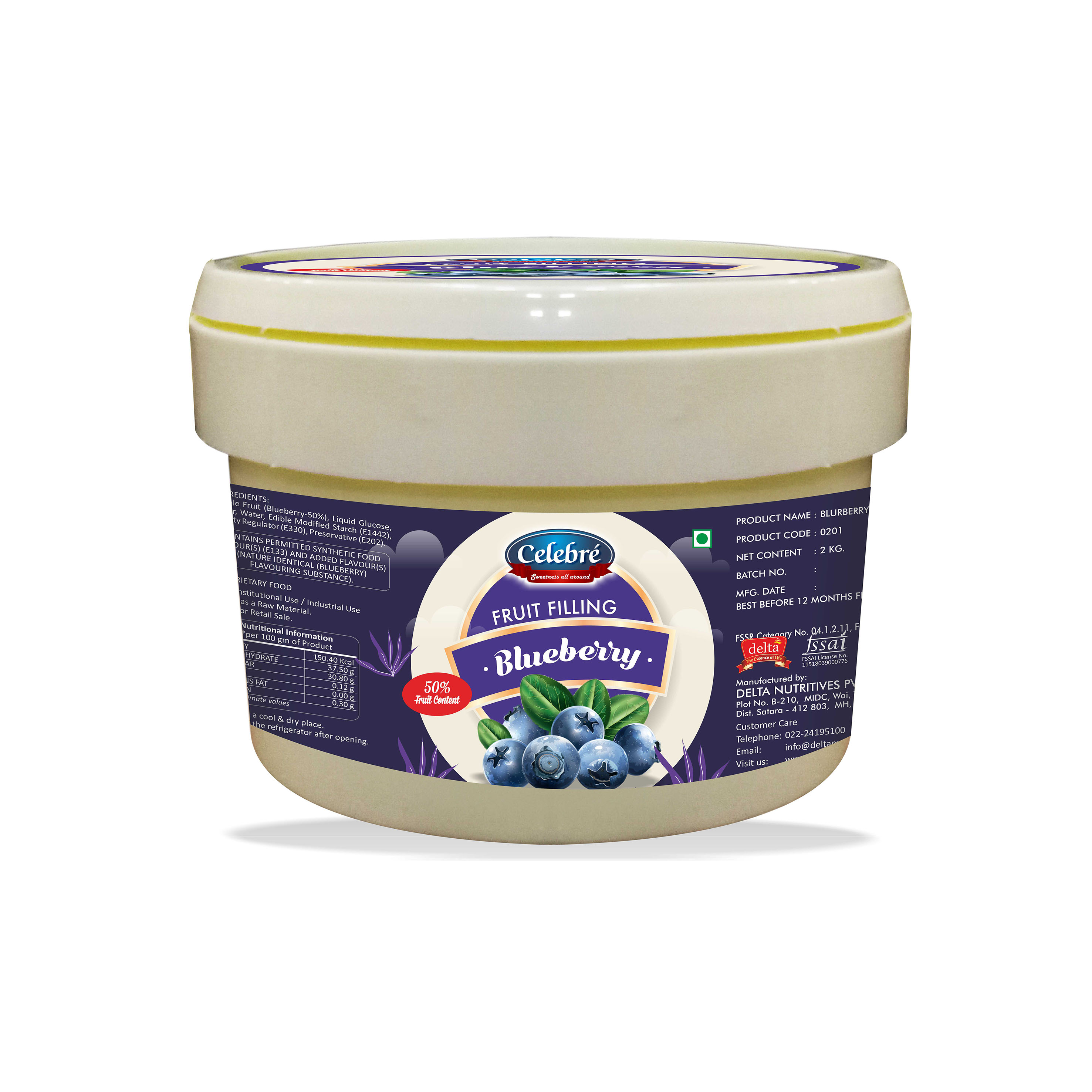 Celebre Blueberry Fruit Filling  2 kg